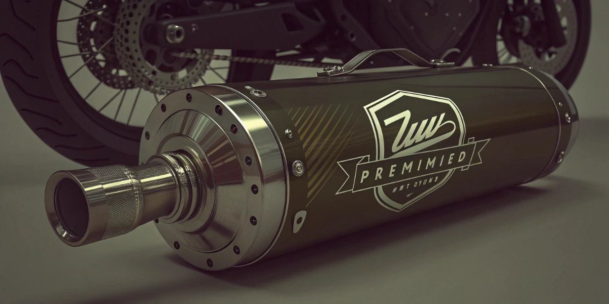 High-performance TÜV certified exhaust system installed on sportbike