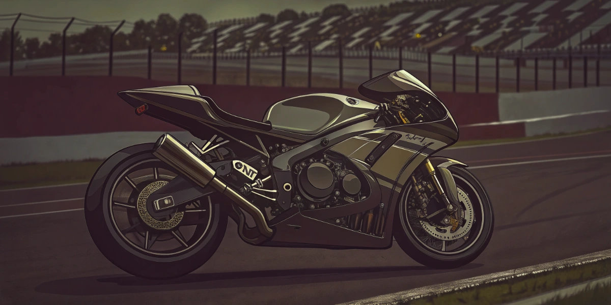 High-performance titanium exhaust system installed on racing motorcycle